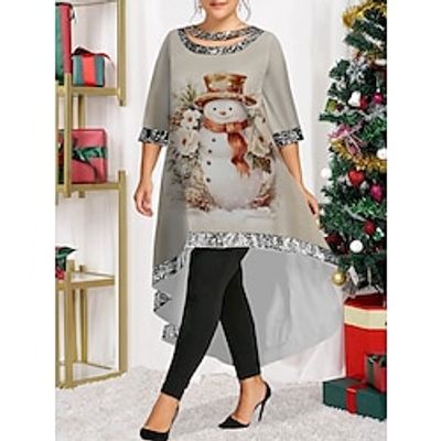 Women's Plus Size Prom Dress Party Dress Wedding Guest Dress Long Dress Maxi Dress Pink Khaki Long Sleeve Snowman Print Spring Fall Winter Crew Neck Fashion Winter Dress Christmas Wedding Guest 2023 Lightinthebox Women's Plus Size Prom Dress Party Dress Wedding Guest Dress Long Dress Maxi Dress Pink Khaki Long Sleeve Snowman Print Spring Fall Winter Crew Neck Fashion Winter Dress Christmas Wedding Guest 2023 Lightinthebox