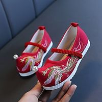 Girls' Sneakers Comfort Flower Girl Shoes Knit Canvas Mary Jane Little Kids(4-7ys) Big Kids(7years ) Daily Home Cycling Shoes Walking Shoes Stitching Lace Flower White Red Pink Spring Summer Lightinthebox - thumbnail