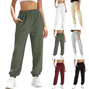Women's Joggers Sweatpants Elastic Waistband Bottoms Athletic Athleisure Winter Thermal Warm Breathable Quick Dry Fitness Gym Workout Running Sportswear Activewear Solid Colored Black White Burgundy Lightinthebox