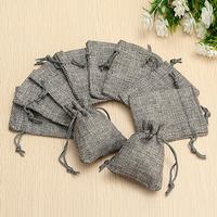 10Pcs Small Rustic Jute Burlap Bags Hessian Sack Wedding Favor Gift - thumbnail