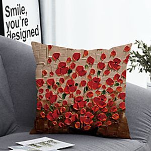 1 pcs Polyester Pillow Cover Pillow Cover  Insert Simple Classic Square Zipper Polyester Traditional Classic Outdoor Cushion for Sofa Couch Bed Chair miniinthebox