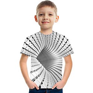 Kids Boys' T shirt Tee Short Sleeve Graphic Optical Illusion Color Block Rainbow Children Tops Summer Active Streetwear Sports 3-12 Years miniinthebox