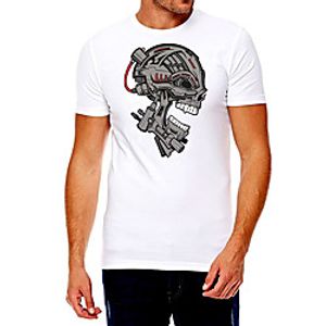 Men's Unisex Tee T shirt Hot Stamping Graphic Prints Skull Plus Size Print Short Sleeve Casual Tops Cotton Basic Fashion Designer Big and Tall White Lightinthebox