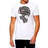 Men's Unisex Tee T shirt Hot Stamping Graphic Prints Skull Plus Size Print Short Sleeve Casual Tops Cotton Basic Fashion Designer Big and Tall White Lightinthebox - thumbnail