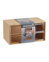 Koopman Make Up Organizer 2 Drawer With Bamboo