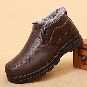 Men's Boots Retro Winter Boots Walking Casual Daily PU Comfortable Booties  Ankle Boots Loafer Black Coffee Spring Fall Lightinthebox
