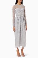 Cluster Sequin Midi Dress in Mesh - thumbnail