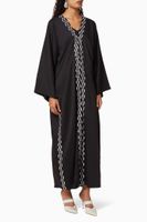 Embroidered Crepe Abaya - thumbnail