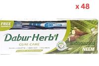 Dabur Toothpaste With Free Toothbrush, Neem - 150g x 48