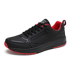 Men's Trainers Athletic Shoes Sporty Classic Athletic Outdoor Running Shoes Walking Shoes Leather Nappa Leather Breathable Shock Absorbing Wear Proof Black and White Black  Red Black Fall Spring Lightinthebox