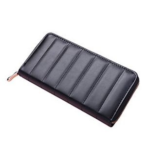 Women's Unisex Bags PU Leather Polyester Wallet Zipper Quilted Daily Outdoor Retro Black Almond Lightinthebox