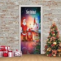 Christmas Decorative Door Sticker 3d Simulation Movable Waterproof Wall Sticker Diy Wallpaper For Bedroom Living Room miniinthebox - thumbnail