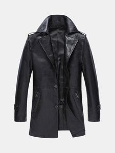 Epaulet Faux Leather Jacket