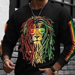 Men's Unisex Sweatshirt Pullover Graphic Prints Lion Print Daily Sports Holiday 3D Print Designer Casual Hoodies Sweatshirts  Black miniinthebox