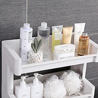 Mobile Bathroom Storage Rack Multi-layer Plastic Household Products miniinthebox - thumbnail