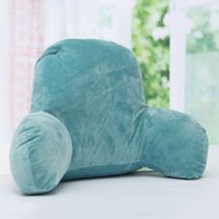 Plush Blue Chair-Shaped Office Car Bed Seat Nap Pillow Waist Support Cushion