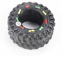 For Pet Chew Rubber Tyre With Sound - Black