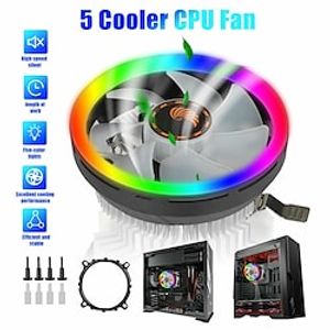CPU Cooler Fan Heatsink RGB LED 124mm for Intel LGA1156/1155/775 AM2/ AM2/AMD miniinthebox
