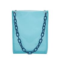 Women's Tote PVC Plastic Solid Color Holiday Going out Blue White Purple Orange Lightinthebox - thumbnail