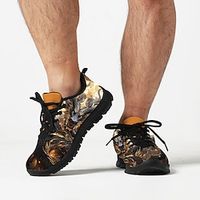 Men's Sneakers Casual Shoes Print Shoes Plus Size Comfort Shoes Running Fitness  Cross Training Shoes Walking Sporty Casual Outdoor New Year Daily Cloth Breathable Comfortable Slip Resistant Lace-up Lightinthebox - thumbnail