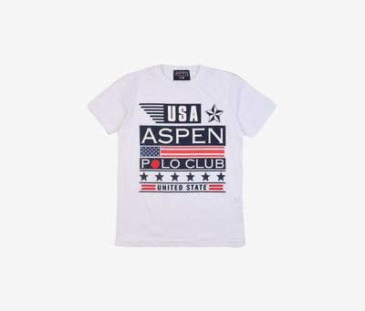 Kids Boys Graphic Print USA T-Shirt White Kids Boys Graphic Print USA T-Shirt White