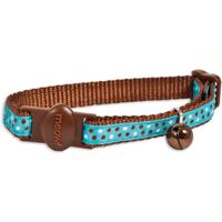 Petmate Cat Delicious Dots Collar - 3/8" x 8-12" - Brown/Teal - thumbnail