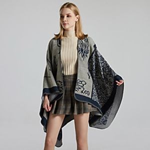 AliExpress new autumn and winter fashion split shawl ladies jacquard imitation cashmere thickened cloak travel outdoor style 130x150CM Lightinthebox