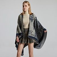 AliExpress new autumn and winter fashion split shawl ladies jacquard imitation cashmere thickened cloak travel outdoor style 130x150CM Lightinthebox - thumbnail