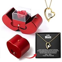 Eternal Love Rose Necklace Set in White Gold - Express Your Endless Love to Your Special Someone, Unforgettable Gift for Wife, Girlfriend, or Mom on Birthday, Anniversary, or Christmas miniinthebox - thumbnail