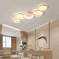 LED Ceilling Light Dimmable Circle Design Modern Metal Hanging Chandelier Light 5 Heads LED Suspension Light Creative Hanging Ceiling Light in Black for Living Room Restaurant Bar 110-240V Lightinthebox - thumbnail