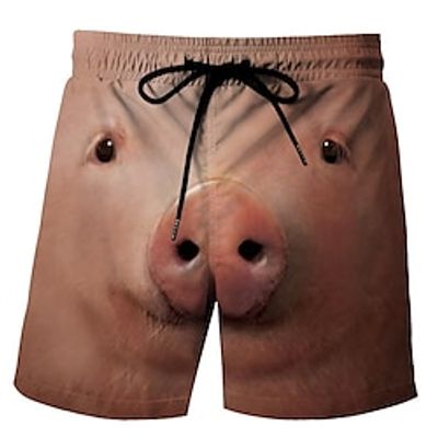 Animal Pig Shorts Cartoon Manga Anime Graphic Shorts For Men's Adults' 3D Print 100% Polyester Street Casual Daily miniinthebox Animal Pig Shorts Cartoon Manga Anime Graphic Shorts For Men's Adults' 3D Print 100% Polyester Street Casual Daily miniinthebox
