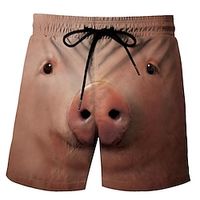 Animal Pig Shorts Cartoon Manga Anime Graphic Shorts For Men's Adults' 3D Print 100% Polyester Street Casual Daily miniinthebox