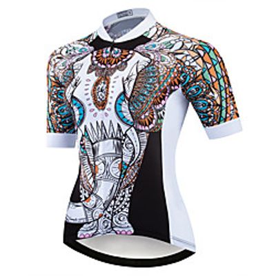 21Grams Women's Short Sleeve Cycling Jersey Summer Spandex Polyester White Bike Jersey Top Mountain Bike MTB Road Bike Cycling Quick Dry Moisture Wicking Breathable Sports Clothing Apparel  Stretchy Lightinthebox
