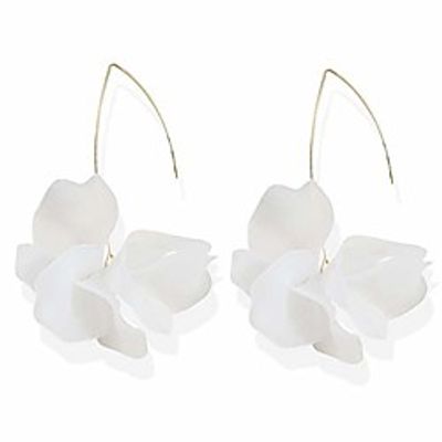 summer rose boho resin petal drop earrings for women flower earrings flower hoop drop earrings acrylic dangle earrings (boho acrylic rose petal drop earrings-white) Lightinthebox