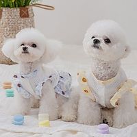 Dog Cat Dress Flower / Floral Fashion Cute Sports Casual / Daily Dog Clothes Puppy Clothes Dog Outfits Soft Blue Yellow Costume for Girl and Boy Dog Cloth XS S M L XL 2XL miniinthebox - thumbnail