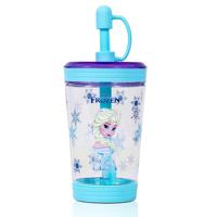 Disney Frozen Princess Elsa Tritan Sipper Tumbler Water Bottle With Straw And Leash Lid - Blue 480ml