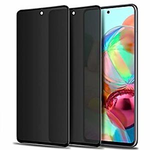 [2 pack]  privacy screen protector for samsung galaxy a71 (4g/5g) | galaxy s10 lite | galaxy note 10 lite 6.7 inch, anti spy full coverage anti scratch tempered glass screen protector miniinthebox