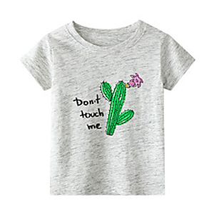 Kids Girls' T shirt Short Sleeve Black White Blue Graphic Letter Print White Blue Red Children Tops Summer Active Daily Wear Children's Day Regular Fit 2-9 Years Lightinthebox
