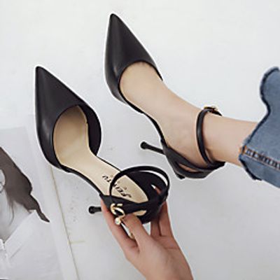 Women's Heels Pumps PU Solid Colored White Black miniinthebox