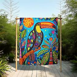 Toucan Patchwork Mexican Style Pattern Throws Blanket Flannel Throw Blankets Warm All Seasons Gifts Big Blanket Lightinthebox