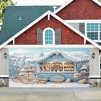 Christmas Outdoor Xmas Garage Door Cover Banner Atmosphere Tree Large Christmas Backdrop Decoration Door Cover Decoration for Christmas Holiday Outdoor Garage Door Home Wall Decorations Lightinthebox - thumbnail