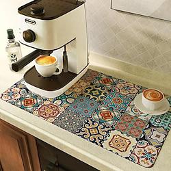 Dish Drying Mat,Coffee Machine Mat,Absorbent Rubber Backed Draining Mat,Anti Slip Sink Mats For Kitchen Counter Protector,For Dish Rack Coffee Machine Bar Accessories Lightinthebox