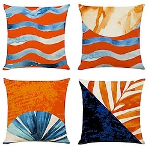 Tropical Double Side Cushion Cover 4PC Soft Decorative Square Throw Pillow Cover Cushion Case Pillowcase for Bedroom Livingroom Superior Quality Machine Washable Indoor Cushion for Sofa Couch Bed Chair Lightinthebox