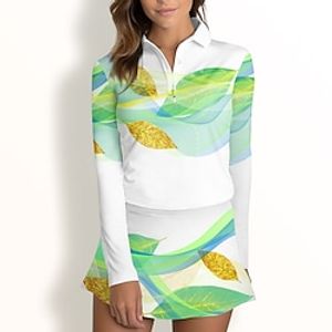 Women's Golf Polo Shirt White Long Sleeve Top Fall Winter Ladies Golf Attire Clothes Outfits Wear Apparel Lightinthebox