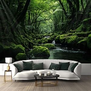 Forest River Hanging Tapestry Wall Art Large Tapestry Mural Decor Photograph Backdrop Blanket Curtain Home Bedroom Living Room Decoration Lightinthebox