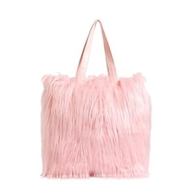 Women's Shoulder Bag Fluffy Bag Faux Fur Daily Large Capacity Solid Color Black Yellow Pink Lightinthebox