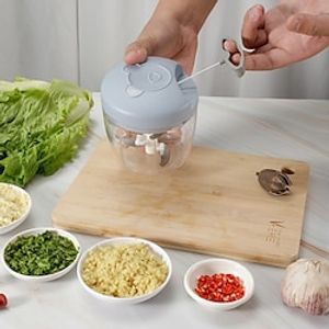 900ml Garlic Chopper Manual Rotate Fruit Vegetable Cutter Chopper Slicer Garlic Crusher Peeler Grinder Blender Meat Grinders miniinthebox