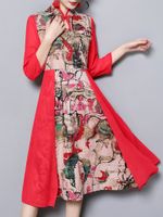 Chinese Style Printed Dresses