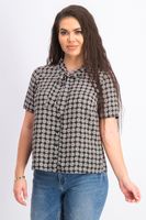 Womens Allover Print Blouse Dark Brown Combo Womens Allover Print Blouse Dark Brown Combo