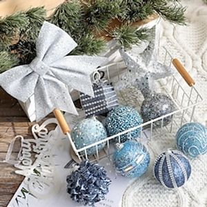 Christmas Decorations Christmas Ball Blue Foam Ball Sequins Ball Christmas Tree Pendant Bow miniinthebox